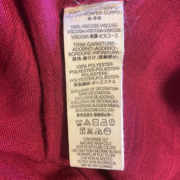 Free People Cranberry V-Neck Midi Dress with Embroidered Flowers, Size S… - Picture 6 of 7